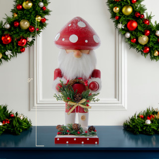 Thumbnail 16: Kurt Adler Kurt Adler 9-Inch Wooden Mushroom Santa Nutcracker 