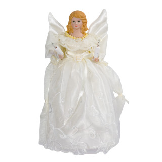 Thumbnail 8: Kurt Adler Kurt Adler UL 10-Light 10-Inch Gold and Ivory Angel Treetop. 