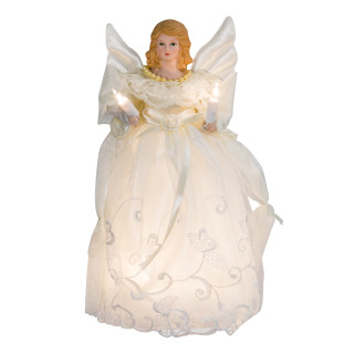 Thumbnail 6: Kurt Adler Kurt Adler UL 10-Light 10-Inch Gold and Ivory Angel Treetop. 