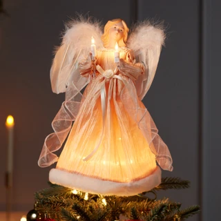 Thumbnail 18: Kurt Adler Kurt Adler UL 10-Light 12-Inch Ivory Angel Treetop. 