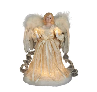 Thumbnail 2: Kurt Adler Kurt Adler UL 10-Light 12-Inch Ivory Angel Treetop. 