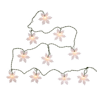 Thumbnail 2: Kurt Adler Kurt Adler UL 10-Light White Snowflake Party Light Set. 