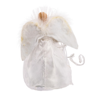 Thumbnail 10: Kurt Adler Kurt Adler 12-Inch White and Silver Fiber Optic LED Angel. 