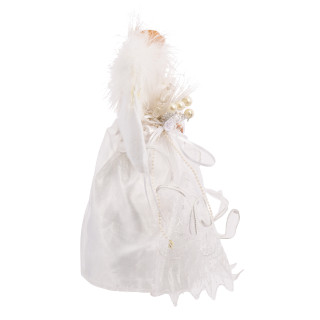Thumbnail 8: Kurt Adler Kurt Adler 12-Inch White and Silver Fiber Optic LED Angel. 