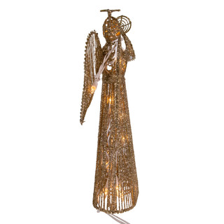 Thumbnail 6: Kurt Adler Kurt Adler 12-Inch 20 Light Incandescent Gold Glitter Angel 