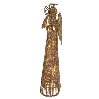 Thumbnail 4: Kurt Adler Kurt Adler 12-Inch 20 Light Incandescent Gold Glitter Angel 