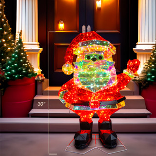 Thumbnail 20: Kurt Adler Kurt Adler 30-Inch Pre-Lit LED Holographic Santa 