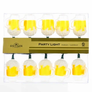 Thumbnail 6: Kurt Adler Kurt Adler 10-Light Plastic Beer Mug Light Set 