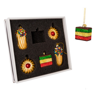 Thumbnail 2: Kurt Adler Kurt Adler Noble Gems Cookie Glass Ornament Set. 
