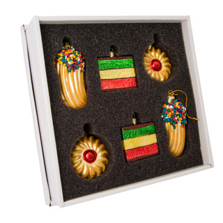 Thumbnail 7: Kurt Adler Kurt Adler Noble Gems Cookie Glass Ornament Set. 
