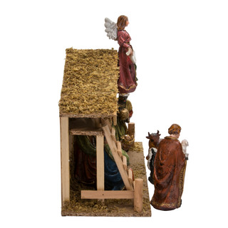 Thumbnail 8: Kurt Adler Kurt Adler 12-Piece Nativity Set with Wooden Stable. 
