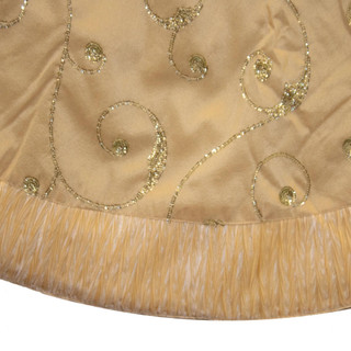 Thumbnail 6: Kurt Adler Kurt Adler 50-inch Gold Sequin Tree skirt. 