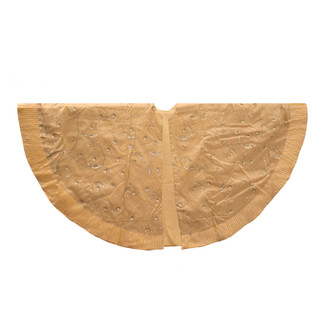 Thumbnail 10: Kurt Adler Kurt Adler 50-inch Gold Sequin Tree skirt. 
