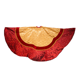 Thumbnail 6: Kurt Adler Kurt Adler 72-Inch Red and Gold Criss-Cross Scallop. 