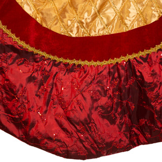 Thumbnail 4: Kurt Adler Kurt Adler 72-Inch Red and Gold Criss-Cross Scallop. 