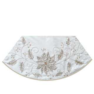 Thumbnail 10: Kurt Adler Kurt Adler 54-Inch Ivory Holly Tree Skirt. 