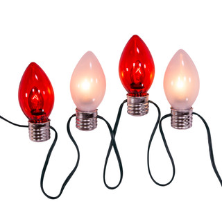 Thumbnail 4: Kurt Adler Kurt Adler UL 10-Light Red and White Giant C7 Light Set. 