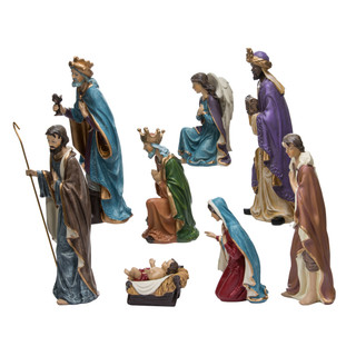 Thumbnail 8: Kurt Adler 8 Piece 9-Inch Resin Nativity Set 
