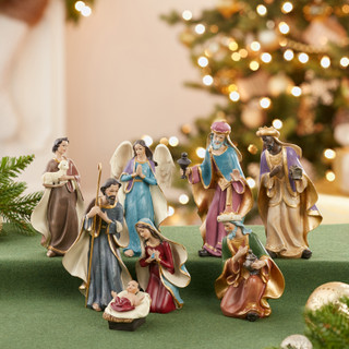 Thumbnail 2: Kurt Adler 8 Piece 6.25-Inch Resin Nativity Set 