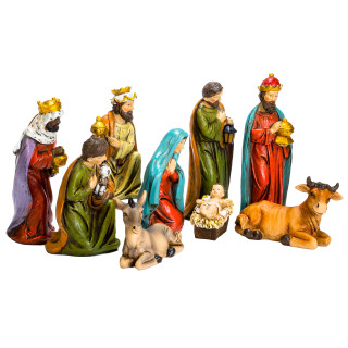 Thumbnail 4: Kurt Adler Kurt Adler 5-inch Resin Nativity, 9 Piece Set. 