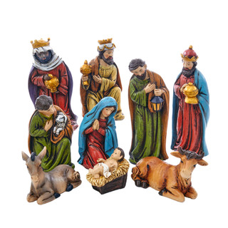 Thumbnail 2: Kurt Adler Kurt Adler 5-inch Resin Nativity, 9 Piece Set. 