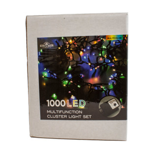 Thumbnail 4: Kurt Adler 1000-Light 33-Foot Cluster Garland, Multi Color LED Bulbs 