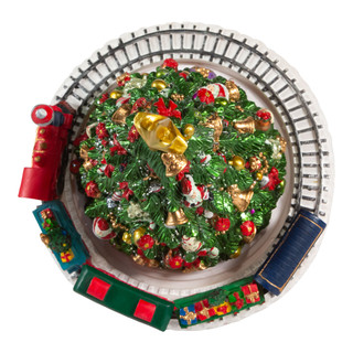 Thumbnail 10: Kurt Adler 6-Inch Christmas Tree with Revolving Train Music Box 