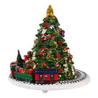 Thumbnail 8: Kurt Adler 6-Inch Christmas Tree with Revolving Train Music Box 