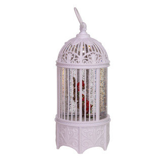 Thumbnail 8: Kurt Adler Kurt Adler 10.25-Inch LED Swirl Cardinals Water Bird Cage 