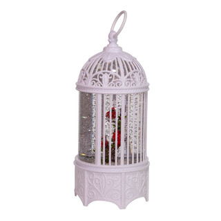 Thumbnail 10: Kurt Adler Kurt Adler 10.25-Inch LED Swirl Cardinals Water Bird Cage 