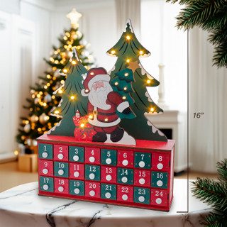 Thumbnail 18: Kurt Adler Kurt Adler 15.75-Inch Pre-Lit Wooden Advent Calender 