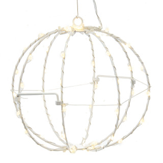 Thumbnail 2: Kurt Adler Kurt Adler 8 in. Warm White LED Foldable Metal Sphere 