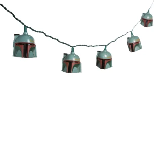 Thumbnail 4: Star Wars Kurt Adler 10-Light Boba Fett Helmet Light Set. 