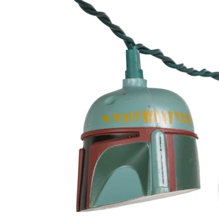 Thumbnail 6: Star Wars Kurt Adler 10-Light Boba Fett Helmet Light Set. 