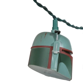 Thumbnail 8: Star Wars Kurt Adler 10-Light Boba Fett Helmet Light Set. 