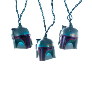 Thumbnail 2: Star Wars Kurt Adler 10-Light Boba Fett Helmet Light Set. 