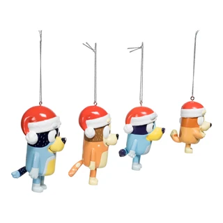 Thumbnail 4: Kurt Adler Bluey and Family 4 Piece Ornament Set 