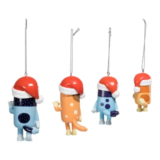 Thumbnail 8: Kurt Adler Bluey and Family 4 Piece Ornament Set 