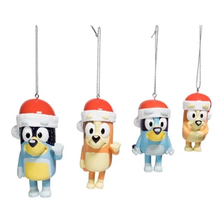 Thumbnail 2: Kurt Adler Bluey and Family 4 Piece Ornament Set 