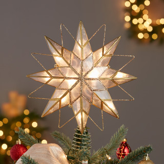 Thumbnail 9: Kurt Adler Kurt Adler 9.65-Inch UL 10-Light 8-Point Capiz Star Lighted. 