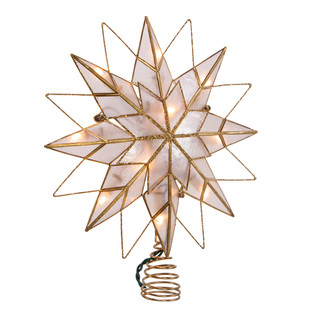 Thumbnail 2: Kurt Adler Kurt Adler 9.65-Inch UL 10-Light 8-Point Capiz Star Lighted. 