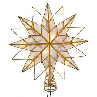 Thumbnail 1: Kurt Adler Kurt Adler 9.65-Inch UL 10-Light 8-Point Capiz Star Lighted. 