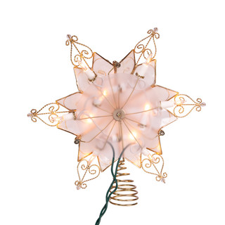 Thumbnail 10: Kurt Adler Kurt Adler 10-Light 6-Point Capiz Star Treetop. 