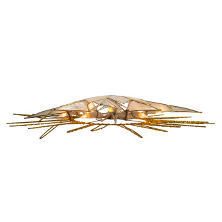 Thumbnail 6: Kurt Adler Kurt Adler 10-Light 14-Inch Gold Glitter Capiz Bethlehem. 