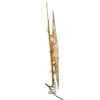 Thumbnail 2: Kurt Adler Kurt Adler 10-Light 14-Inch Gold Glitter Capiz Bethlehem. 