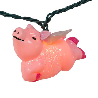 Thumbnail 4: Kurt Adler Kurt Adler UL 10-Light Flying Pig Light Set 