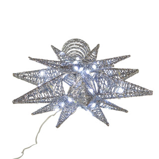 Thumbnail 3: Kurt Adler 11-Inch Twinkling LED 60-Light Silver Starburst Tree Topper 