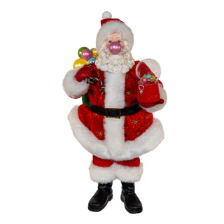 Thumbnail 4: Kurt Adler Kurt Adler 10.5-Inch Fabriché Bubblegum Santa 
