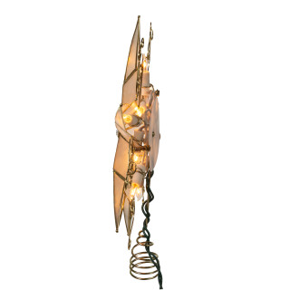 Thumbnail 10: Kurt Adler Kurt Adler 10-Light 6-Point Capiz Star Treetop with Scroll. 