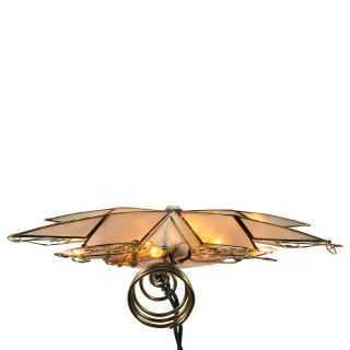 Thumbnail 14: Kurt Adler Kurt Adler 10-Light 6-Point Capiz Star Treetop with Scroll. 